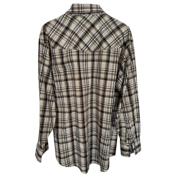Ely Cattleman Mens XL Plaid Pearl Button Front Casual Cowboy Western Shirt VTG ? - Picture 2 of 7